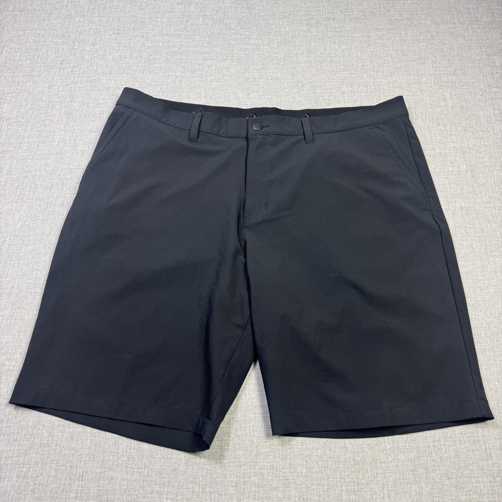 Adidas Golf‎ Chino Shorts Mens 40 Black Microfiber Polyester Spandex 10" Inseam